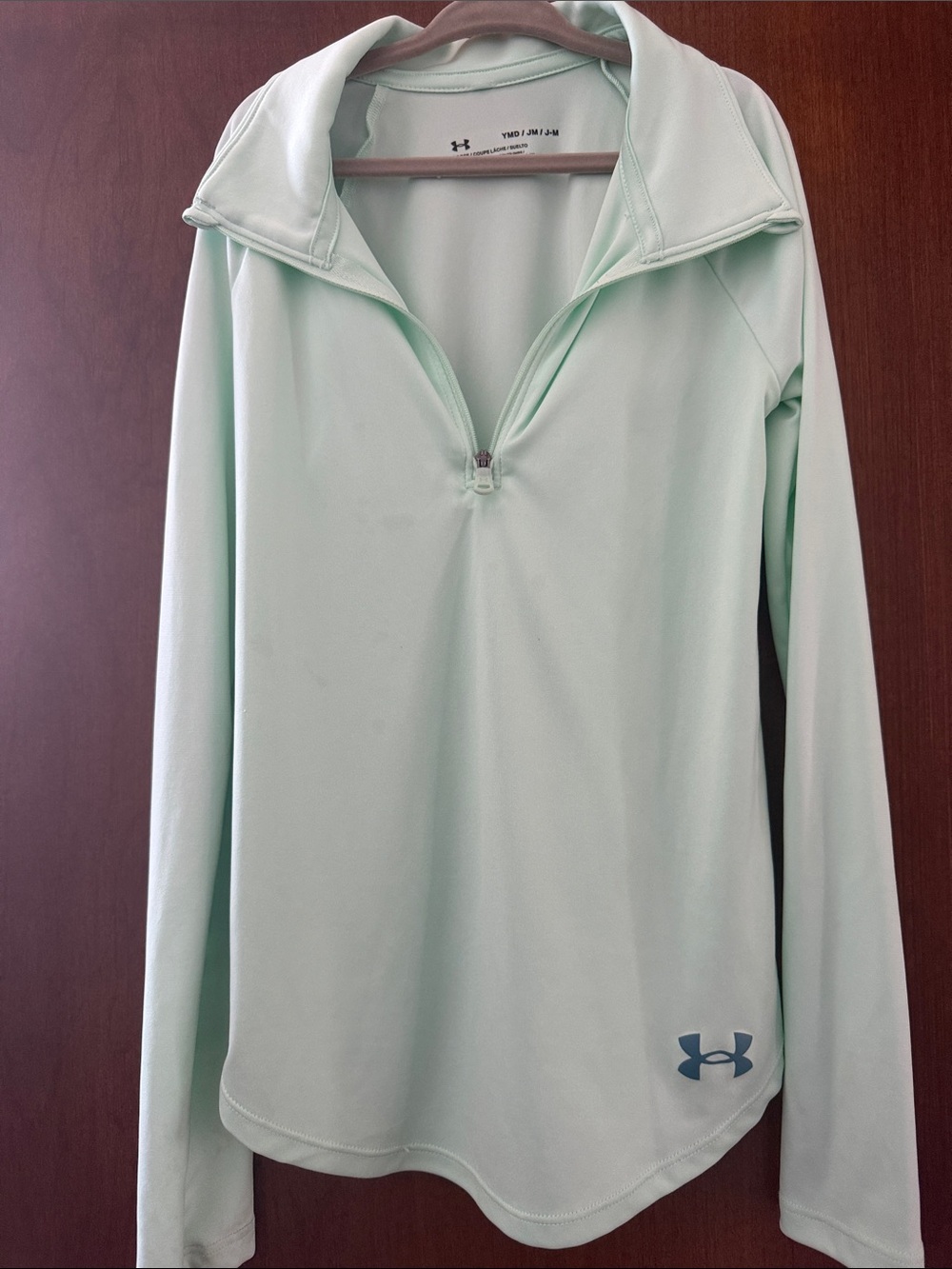 NWOT Under Armour Mint Green Quarter-Zip Long Sleeve Top